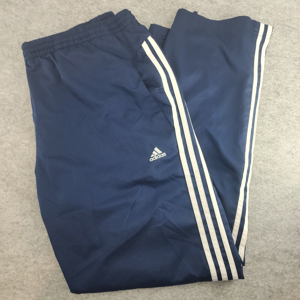 Adidas Mens XL Navy Blue Climalite 3-Stripe Track Pants Athletic Sportswear